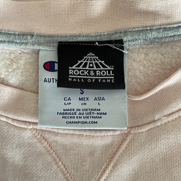 Rock & Roll Hall of Fame Cleveland Champion Barely Pink Womens Sweatshirt S 2 4 - Picture 8 of 14
